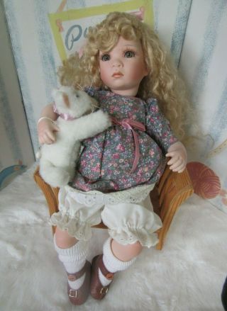 Ganz Cottage Collectibles Artist Designed Doll Limited W Cat And Wood Chair