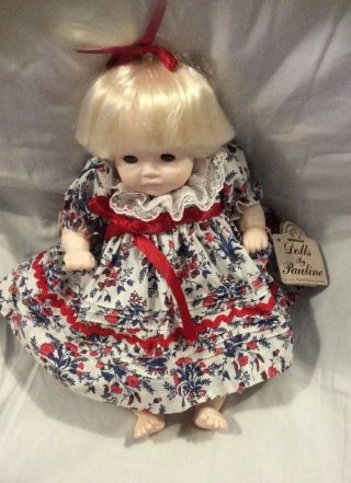 Dolls By Pauline Bjonness - Jacobsen 12” Vinyl & Cloth Baby Doll Amy