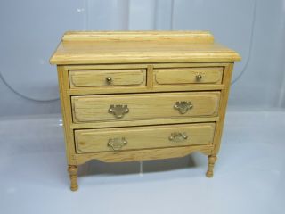 Dollhouse Miniatures,  Dresser,  4 Drawers,  Wooden,  1/12th Scale