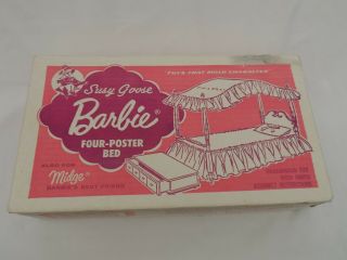 Vintage 1963 Susy Goose Barbie Four - Poster Bed,  Chest & Mattress Only -