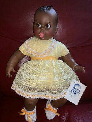 Gerber 17 " Baby Doll Aa Flirty Eyes African American 1979 Dress And Tag