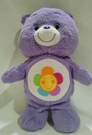Hasbro Care Bear " Harmony " 12 " Purple Stuffed Plush Bear Pre - Owned