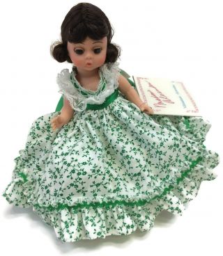 Madame Alexander Green White Dress Picnic 8” Scarlett With Tags Vintage