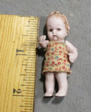 Dollhouse Miniature Bisque Doll - Hertwig - Germany - 2 " Tall Little Girl