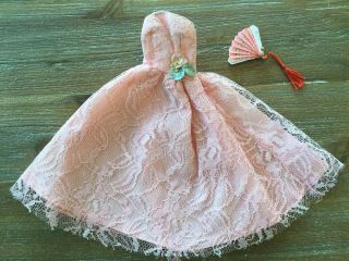 Vintage Doll Fab Lu Babs Suzette Barbie Clone Hong Kong Pink Lace Gown Dress