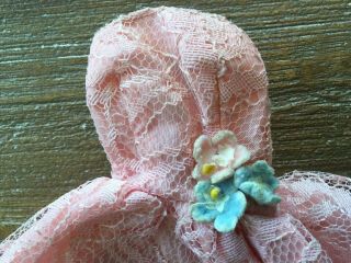 Vintage Doll Fab Lu Babs Suzette Barbie Clone Hong Kong Pink Lace Gown Dress 3