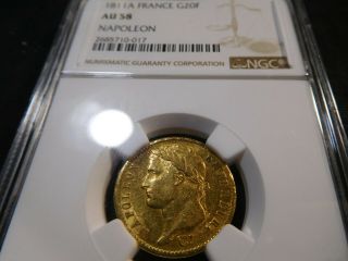 H3 France Napoleon I 1811 - A Gold 20 Francs Ngc Au - 58