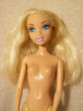F5 My Scene Barbie,  Straight Blonde,  Teal Eyes,  Nude,  Model,  Muse,  Ooak,  Dressup