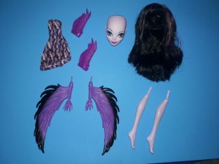 Monster High Doll Create A Cam Harpy Add - On Pack Head Arms Wings Shoes Dress Wig