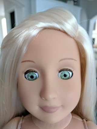 Our Generation Battat 18 " Doll Blonde Hair Light Green Eyes With Dog & Clothes