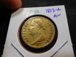 E30 France Napoleon I 1813 - A Gold 20 Francs Au