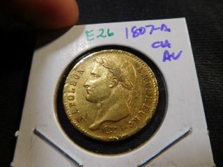E26 France Napoleon I 1807 - A Gold 20 Francs Choice Au