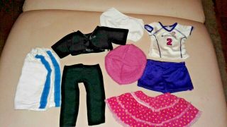8 Piece American Girl Doll Clothes Lot; Pants,  Active Wear,  Hat,  Skirt,  Shorts,