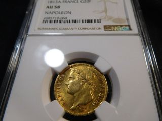 B12 France Napoleon I 1813 - A Gold 20 Francs Ngc Au - 58