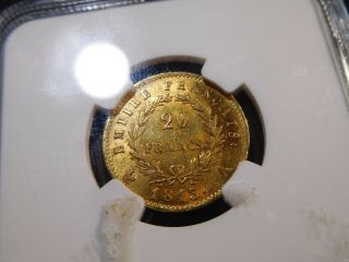 B12 France Napoleon I 1813 - A GOLD 20 Francs NGC AU - 58 2