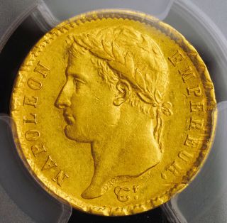1808,  France (1st Empire),  Napoleon I.  Certified Gold 20 Francs Coin.  Pcgs Au53