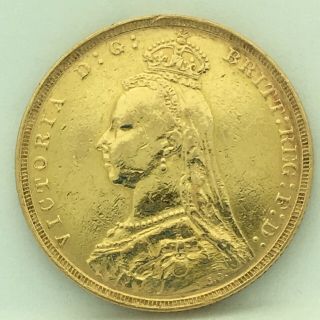 1892 Great Britain Sovereign Queen Victoria Gold Coin