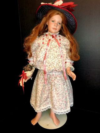 " June " By Artist Donna Rubert Large Porcelain Doll 1992 26” Monique Wig Orig Tag
