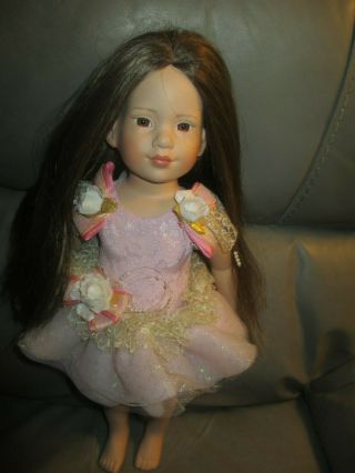 Magic Attic " Heather " Doll Hard Vinyl Brown Hair & Eyes Pink Ballet Outfit 19 "
