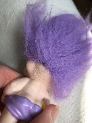 MAGIC TROLL BY APPLAUSE Purple hair & star eyes holding duck 3