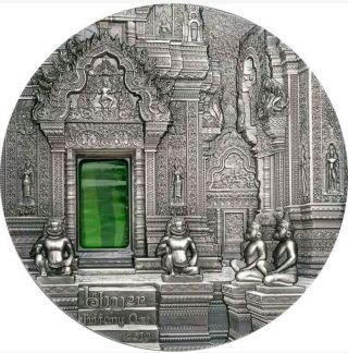 2019 2 Oz Silver Palau $10 Tiffany Art Angkor Temple Coin.
