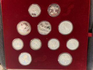 1980 Ussr Moscow Olympic Games Silver 5&10 Ruble 28 Coins Set W/box