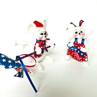 Annalee Mobilitee Dolls 4th Of July American Mouse Couple - Patriotic