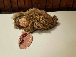 Anne Geddes Baby Hedgehog Doll Plush Stuffed Animal Adorable Sleeping 9 1/2 "