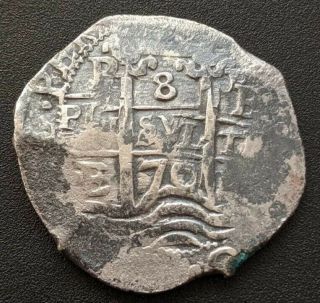 Consolacíon Sunken Treasure Bolivia 8 Reales Cob 1670 - E W