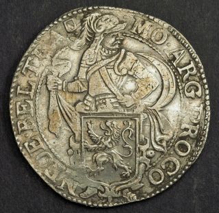 1650,  Netherlands,  Utrecht.  Large Silver Dog Dollar (lion Daalder) Coin.  Xf
