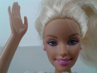 1999 Barbie Doll With Long Blonde Hair And Pink Earrings Made In Indonesia