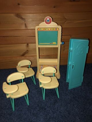 Vintage Barbie Furniture Mattel Barbie School Blackboard Chairs Locker Hong Kong
