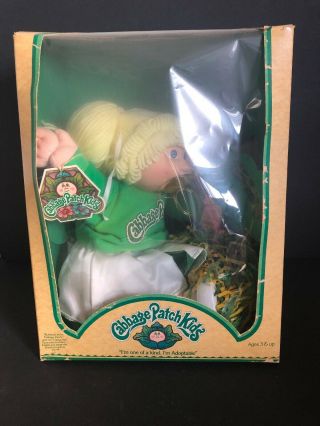 1983 Coleco Cabbage Patch Kids Girl Blonde Hair Blue Eyes W/ Box