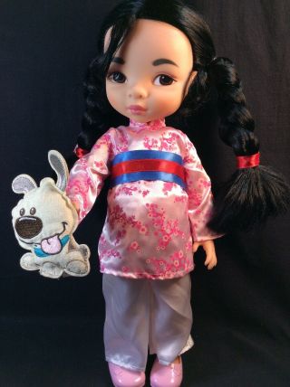 Disney 16 " Animators Toddler Doll - - - - Princess Mulan & Pet Dog - - - Outfit & Shoes
