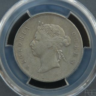 1893 China Hong Kong Silver 50 Cent Small Ring Pcgs Vf35