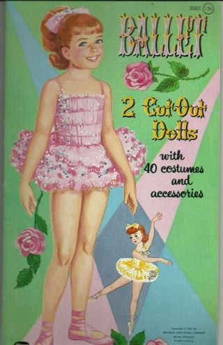 Ballet 2 Cut Out Dolls 1964 Uncut Whitman 2085