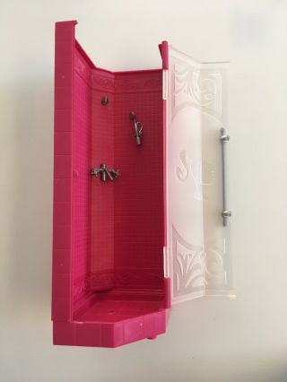 Barbie Dream House Replacement Part Shower & Door Pink 3 Story Townhouse 2008 2