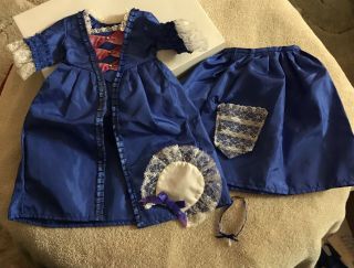 American Girl / Pleasant Co.  Felicity Christmas Gown & Stomachers Necklace & Box