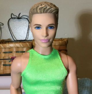 Barbie Fashionista Ken Doll In 80s Workout Outfit Blonde Molded Hair