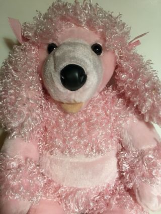 Vintage 2000 Build A Bear Pink Poodle Dog Plush Stuffed Animal 19”