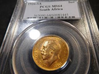 H4 South Africa 1926 - Sa Gold Sovereign Pcgs Ms - 64