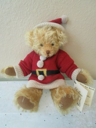 Artist Made Mohair Teddy Bear " Ernie " Santa Bear By Belle Hagerty Ooak