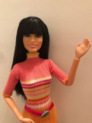 Barbie Fashionistas Raquelle Articulated Black Hair Pink Dress Long