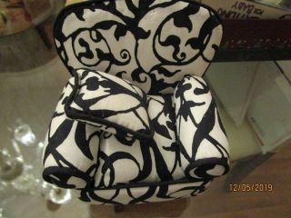 Adorable Over Stuffed Miniature Chair Doll House,  Black & White Philippines