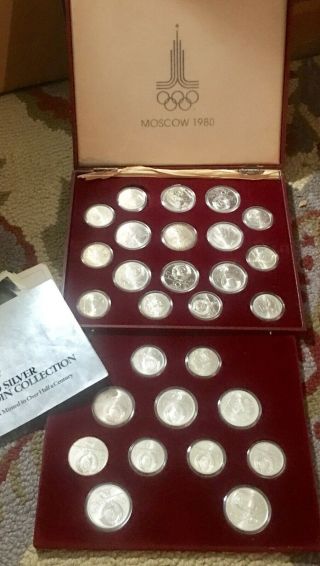 Estate 1980 Ussr Moscow Olympic Game Silver 28 Coin Set