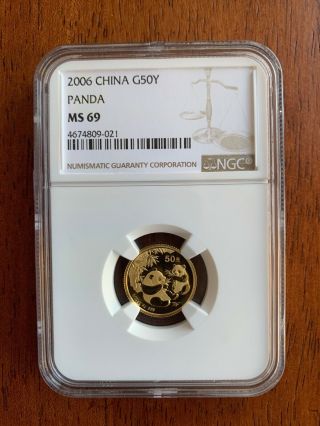Key Date 2006 China Panda Gold 1/10 Oz G50y Ncs / Ngc Ms69