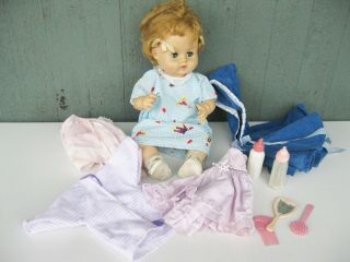 Vintage 1950s Vogue Doll With Clothes And Accessories 16”