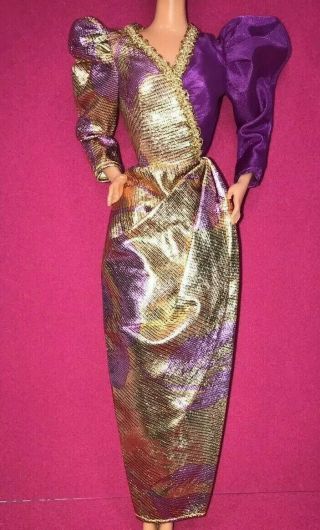 Vintage Barbie Doll Dress 80s Oscar De La Renta Collector Series Vi 9260 1984