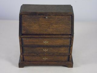 Vintage Dollhouse Miniatures Wood Desk Cabinet 1:12 Scale 601