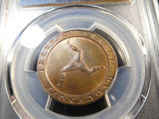 Y8 Great Britain Isle of Man 1798 1/2 Penny PCGS MS - 64 BN Tied For Finest 3
